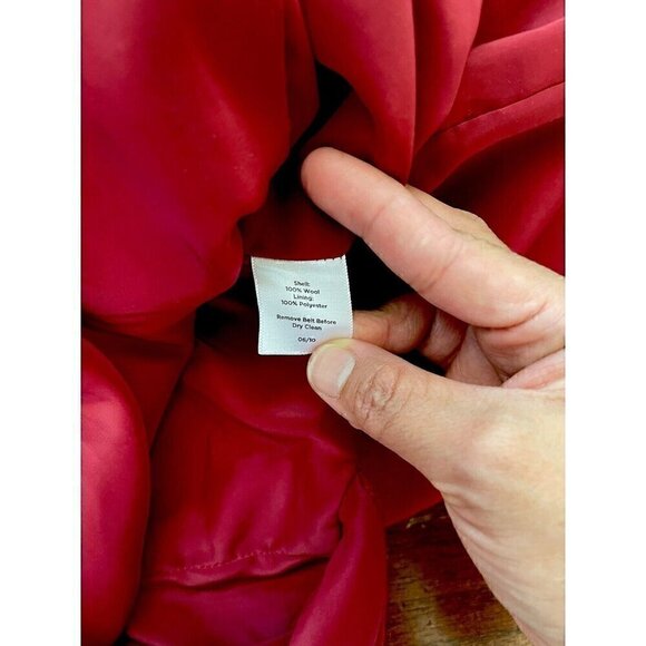 Talbots Red Sheath Dress Size 12P 100% Wool Knee Length Zip Up Back - Picture 9 of 9